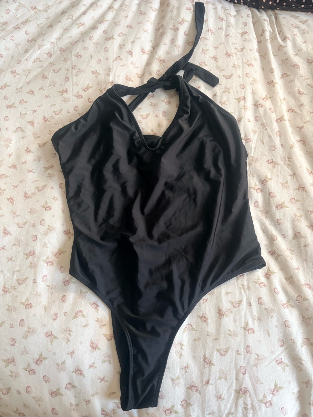 Black Halter One-Piece Swimsuit